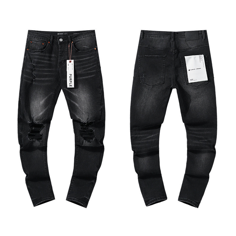 Purple Jeans Black with rips